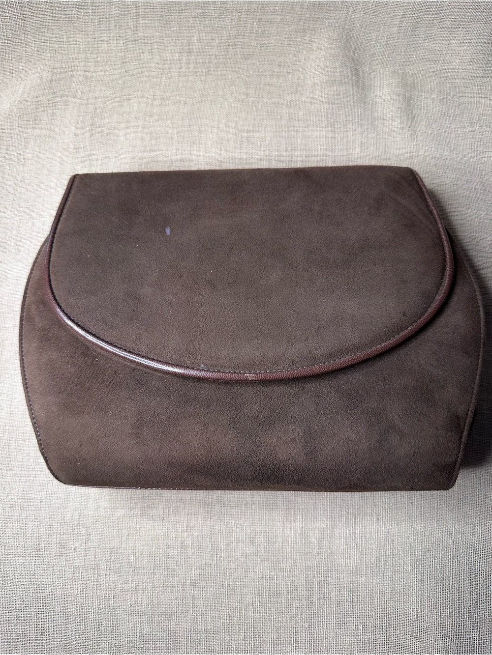 Frenchy of California Brown Suede Leather Retro Clutch